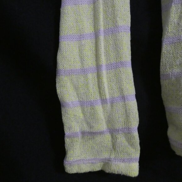 FLUO | medium | Vibrant Yellow and Grey Striped Long Sleeve Top - Picture 13 of 16